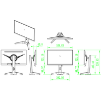 Moniteur PC professionnel 23.8 pouces Écran Full HD 1080p avec taux de rafraîchissement 75Hz Panneau IPS Moniteur tactile tout-en-un pour ordinateur