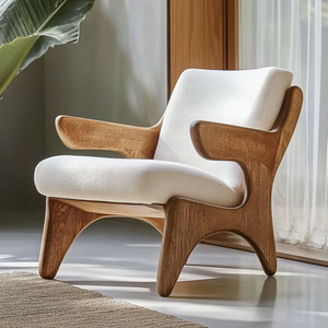 Sillón Moderno de Madera de Teca Maciza de Primera Calidad sin Brazos con Cojín de Terciopelo para el Hogar, Oficina, Sala de Estar, Comedor, Dormitorio - Product Image 4