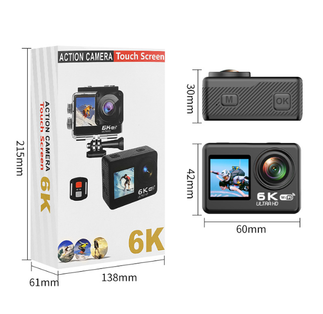 Hongdak New Outdoor Sports Diving Camera Portable Micro HD Photography Recorder 6K 25FPS  5K 30 FPS Sports Camera
