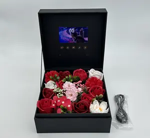 공장 사용자 정의 포장 프레젠테이션 4.3 인치 디지털 브로셔 hd/IPS LCD 화면 꽃 선물 비디오 상자