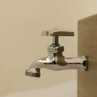Robinet de lavabo mural triangulaire en laiton chromé de style japonais pour machine à laver, cuisine et salle de bain - Vente en gros usine