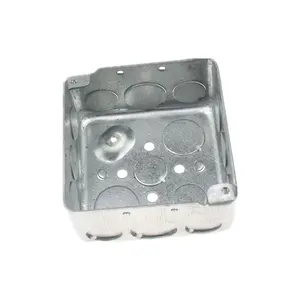 1/2"in3/4"Knockout 1-1/2"H*0.6-1.6MM Thickness Electrical Metal 4"*4" Square Double Gang Outlet Steel Junction Box