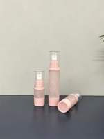 Flacon pompe sans air cylindrique 15ml 30ml 50ml en ABS AS PP pour emballage de lotion et crème, forme pour nettoyant visage, logo personnalisé