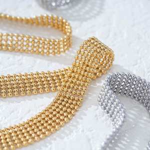 Bracelet en strass en gros, bracelet personnalisé pavé de cristaux, acier inoxydable 316L, plaqué or PVD 18 carats, bijoux étanches - Product Image 1