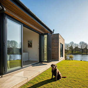 LEDOW NFRC certificado moderno exterior aluminio vidrio marco de acero puerta plegable resistente a la intemperie plegable para aplicación en la sala de estar - Product Image 2