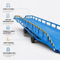 Rampe de chargement et de déchargement mobile de 10 tonnes pour conteneurs, rampe de quai pour chariot élévateur, niveleur de quai, rampe de conteneurs