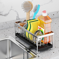 Prix en acier inoxydable bol unique cuisine évier plateau porte-éponge cuisine évier stockage avec ventouses sous évier support de rangement