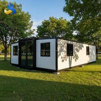 Maison conteneur de luxe extensible, préfabriquée, portable et mobile en structure acier, 30 pieds, hôtel moderne 1 à 3 chambres