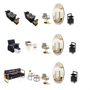 Set di Arredamento Moderno <span class=keywords><strong>per</strong></span> <span class=keywords><strong>Salone</strong></span> di Bellezza in Offerta, Specchi Ovali con Illuminazione LED <span class=keywords><strong>per</strong></span> Uso Commerciale - Product Image 1