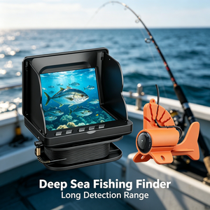 220 °   Caméra de pêche sous-marine grand angle avec écran 4,3 pouces 2000 NIT, étanche IP68, support portable pour détecteur de poissons marin - Product Image 1