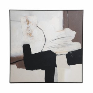 Quadro Moderno Astratto con Cornice Quadrata, Arte su Tela Testurizzata per Arredamento Casa e Soggiorno - Product Image 1