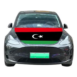 Venta al por mayor 120x150cm Libia Car Hood Covers Bandera Asequible Resistente al desgaste y Durable Car Engine Hood Cover