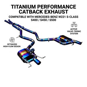 Sistema de Escape Catback con Válvulas de Titanio Azul Vortex para Mercedes-Benz W221 S400 S450 S500 2005-2013, Kit de Ajuste Directo - Product Image 1