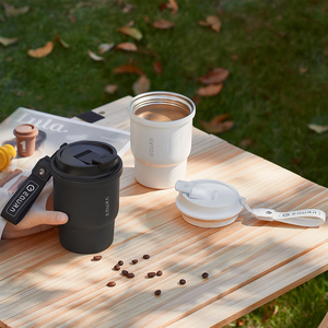 Taza de Café Urbana a Prueba de Fugas con Cordón, Taza de Viaje Portátil, Elegante Vaso Térmico Aislado al Vacío para Oficina - Product Image 6