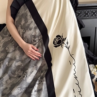 Nouvelle collection Printemps-Été 2026 : Parure de lit 4 pièces en coton, motif floral moderne français, jacquard teint en fil 60S, brodée et plissée, taille King