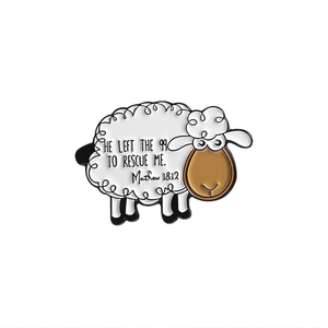 He Left The 99 to Rescue <span class=keywords><strong>Me</strong></span> <span class=keywords><strong>Jesus</strong></span> Épingles en émail, Broches et Badges de revers pour sacs à dos, motifs Mouton de dessin animé mignon, Bijoux amusants, Cadeaux pour amis - Product Image 1