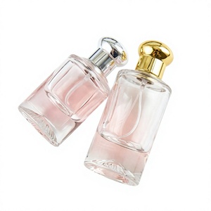 Custom Label Glass Perfume Bottles 100ml Custom Colorful Screen Printed <b>Gold</b> Cap Pump Sprayer Flat Shape Reed Diffuser <b>Skin</b> Care - Product Image 3