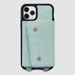 Moda de cuero de lujo verde menta collar de cordón bolso cartera de la caja del teléfono celular con correa para <span class=keywords><strong>el</strong></span> hombro - Product Image 2