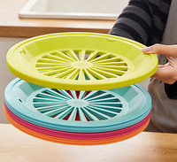 Lot d'assiettes rondes en plastique PP réutilisables, 20 pièces, grillades, snacks, pour le camping, plateau tissé, assiettes à dîner