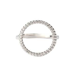 Anillo minimalista Ins S925 de plata de ley con forma de círculo de diamante para mujer, anillos de banda circulares de circonita cúbica Simple de alta calidad - Product Image 4