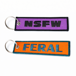 Porte-clés brodé personnalisé avec votre propre logo, lettres double face, design personnalisé, porte-clés brodé pour promotion - Product Image 2