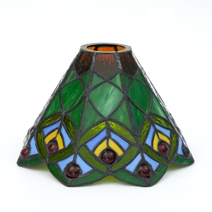 Stained Glass <strong>Lamp</strong> <strong>Shade</strong> 8 "European Creative <strong>Peacock</strong> Feather Vintage <strong>Lamp</strong> <strong>Shade</strong> for Night Light Chandelier Floor <strong>Lamp</strong> - Product Image 3