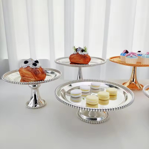 Groothandel Luxe Goedkope Prijs Bruiloftsfeest Banket Decoratie Hoge Voet Metalen Ronde Zilveren Snack <span class=keywords><strong>Dessert</strong></span> <span class=keywords><strong>Display</strong></span> Rek Cake Stand - Product Image 1
