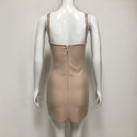 Robe mini sexy pour femmes, à bretelles spaghetti, avec nœud, strass de haute qualité, pour club, soirée, célébrités