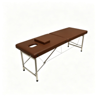 Table de massage pliable robuste à 2 sections, cadre en acier inoxydable, lit de salon de beauté portable