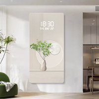 Peinture décorative de luxe Art déco moderne pour hall d'entrée, avec horloge numérique électronique haut de gamme, tableau mural pour couloir
