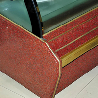 Vitrine de présentation de gâteaux électrique de luxe en verre trempé avec contrôle numérique et dégivrage automatique, mini vitrine de table pour aliments chauds
