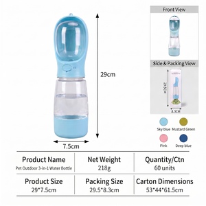 Bottiglia d'Acqua e Ciotola per Cibo 3-in-1 Portatile per Cani, Ciotola da Viaggio Antigoccia per <span class=keywords><strong>Bulldog</strong></span> Francesi e Cani di Taglia Media - Product Image 6