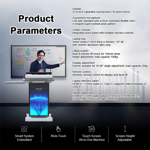 Forniture Educative, Leggio Multimediale da Aula con Supporto, Podio <span class=keywords><strong>Digitale</strong></span> Intelligente con Schermo Touch - Product Image 6