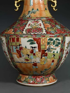 Jarrones Jingdezhen Guangcai con Asa <span class=keywords><strong>de</strong></span> Dragón Dorado, Medallón <span class=keywords><strong>de</strong></span> Rosa <span class=keywords><strong>China</strong></span>, Jarrones <span class=keywords><strong>Canton</strong></span> <span class=keywords><strong>de</strong></span> Pie, Impresionantes Jarrones Chinos Famille Rose - Product Image 4