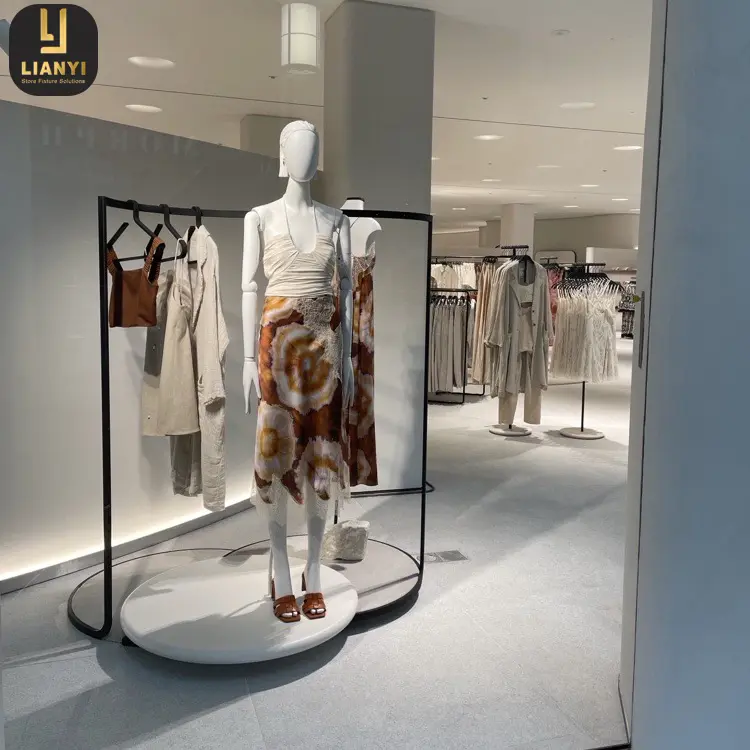 Modern Boutique Shop Fittings Zara Roupas Mulheres Vestuário Store Racks Display