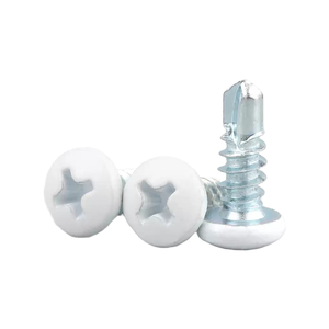 Tornillos Autoperforantes de Cabeza Plana Pintados de Blanco, de Acero al Carbono, M3.5-M4.8, Fijaciones para Aluminio y Chapa Metálica - Product Image 2