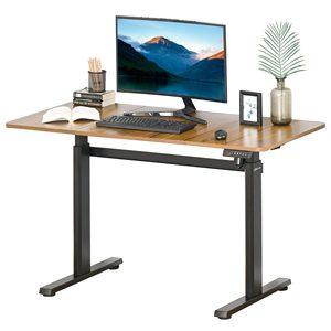 Bureau Ergonomique Marron avec Moteur Électrique, Table d'Ordinateur à Hauteur Réglable, Bureau Debout à Moteur Unique - Product Image 4