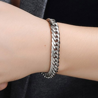 Bracelet en acier au titane fait à la main à la mode pour hommes Chaîne de fouet Vente en gros Bijoux grossiers avec pierre de quartz en acier inoxydable