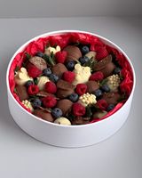 Emballages alimentaires personnalisables, boîtes rondes en carton kraft, boîtes en carton pour fraises enrobées de chocolat avec fenêtre