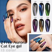 Hema TPO Free Aurora Cat Eye Gel Polish 13 Warna Pelangi Gel Kuku Magnetik UV Gel untuk Penggunaan Salon Ciptakan Manikur Kosmik Anda Sendiri