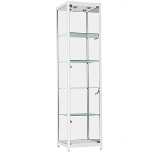 Bán buôn <span class=keywords><strong>freestanding</strong></span> bán lẻ hiển thị Showcase nhôm và Tempered Glass Tower trường hợp với khung kim loại cho các cửa hàng - Product Image 3