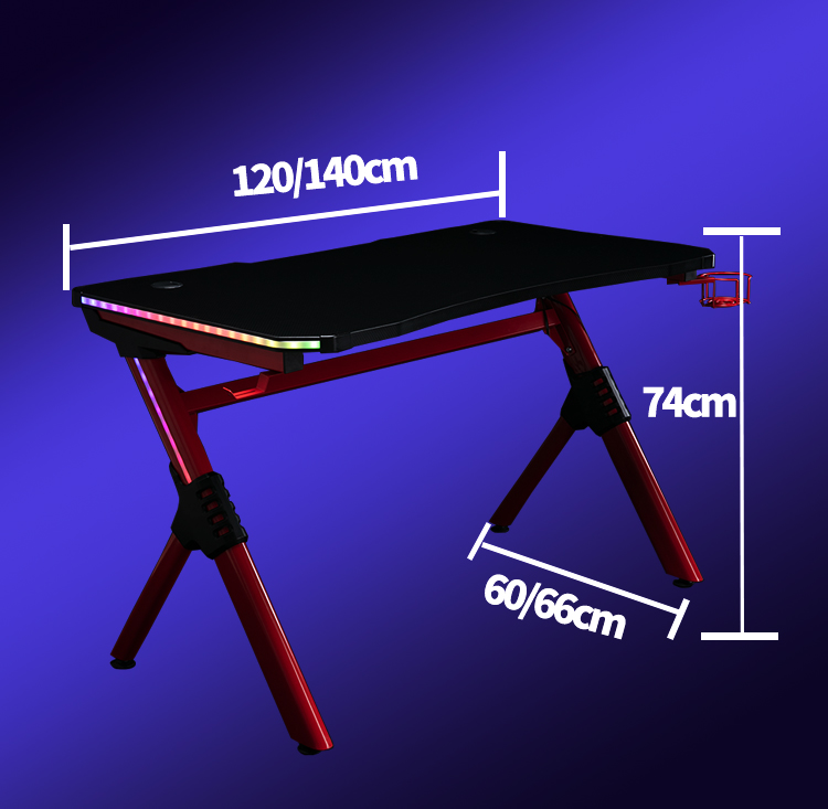 gaming computer table with led light gaming desk table for gaming pc