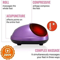 Masseur électrique pour les pieds avec 5 modes de massage, chaleur et vibration, certifié CE ROHS FCC
