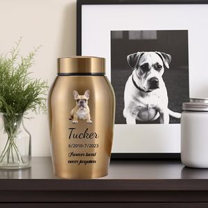 Cenizas de urna conmemorativas personalizadas para perros y gatos, nombre de mascota personalizado y foto para urnas de cremación (corte al contorno de su mascota) - Product Image 6