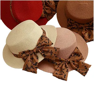 Cappelli da spiaggia da donna Gorras nuovi arrivi Mujer alla rinfusa a tesa larga con stampa da donna cappelli da sole promozionali con punta piatta