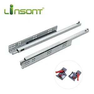 Linsont mở rộng duy nhất undermount trượt đẩy để mở nhà máy trực tiếp ngăn kéo trượt với nhựa xử lý Clip - Product Image 1