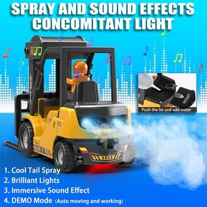 DWI Dowellin Carretilla elevadora con <span class=keywords><strong>control</strong></span> remoto 11 canales Rc Carretilla elevadora Grúas Juguetes de construcción, con sonido y pulverización de luz - Product Image 5