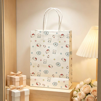 Sacs en papier kraft blanc et brun personnalisés en gros avec poignées pour la vente à emporter, la restauration rapide et le shopping