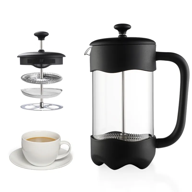 Hotean Espresso cà phê Maker công cụ thân thiện với môi cấp thực phẩm Cà Phê Trà Maker cao Borosilicate Glass pháp Báo Chí