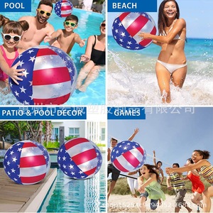 Inflatable Beach Ball Usa Flag Design 30cm PVC Pool Toy For Outdoor Water Fun - Product Image 3